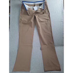 Brady Men 33 Performance Golf Chino Stretch Pants Flat Front Granite Rayon Blend